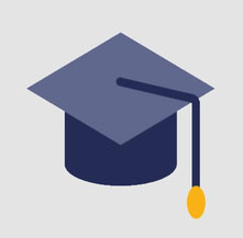 Cartoon of a graduated hat